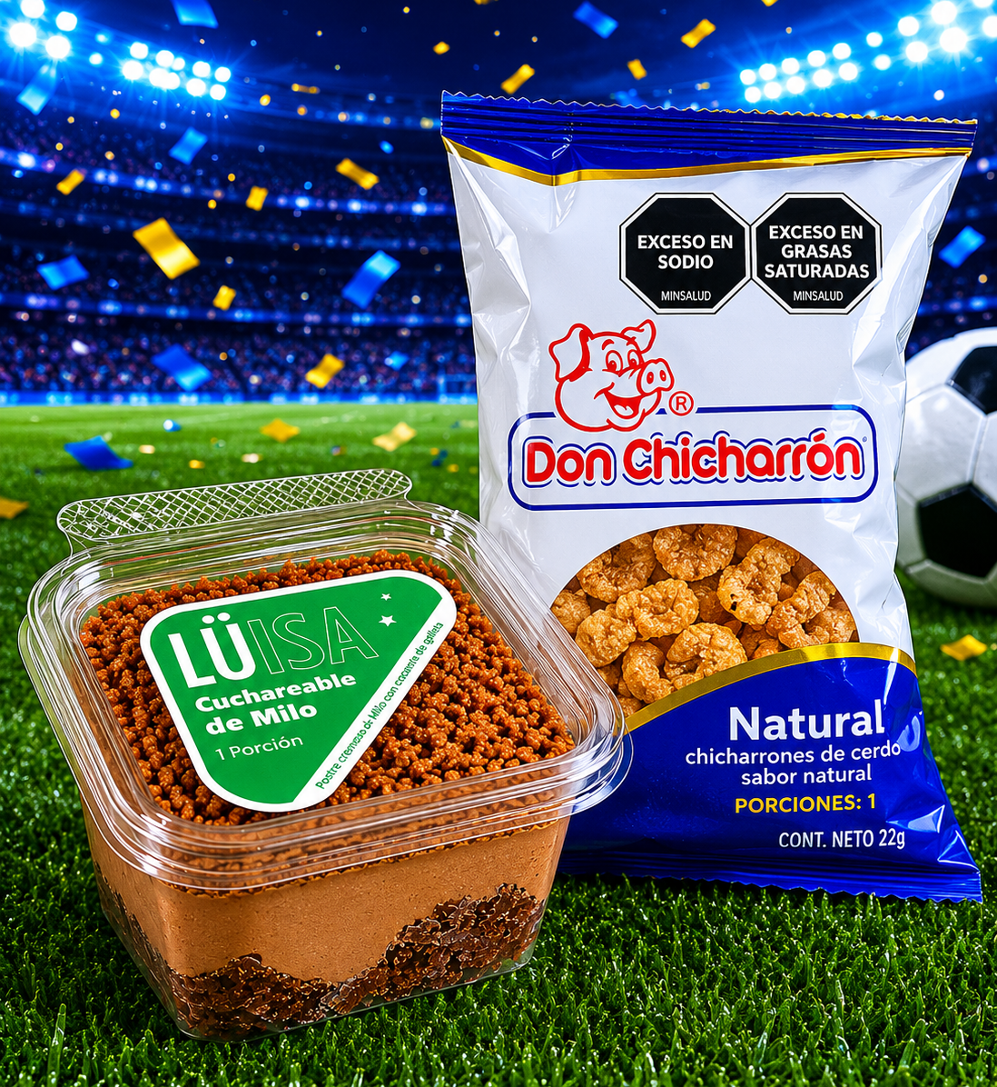 Combo mundialista: 1 Lü de Milo + 1 Paq de Chicharrones