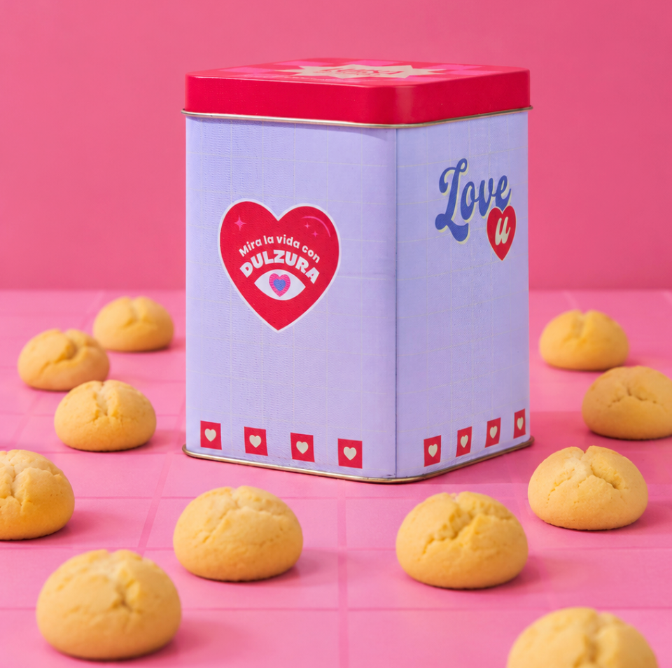 Galletas Polvorosas en Lata Coleccionable: Love You