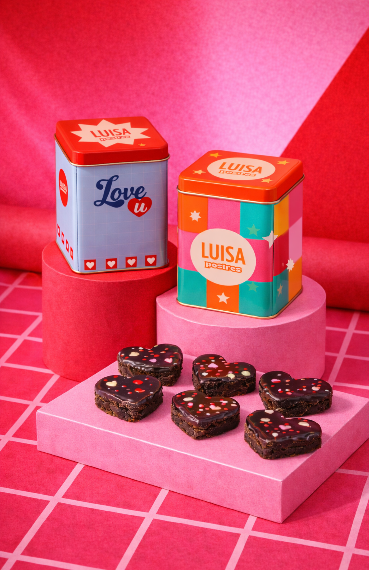 Brownies en forma de corazón + Lata coleccionable