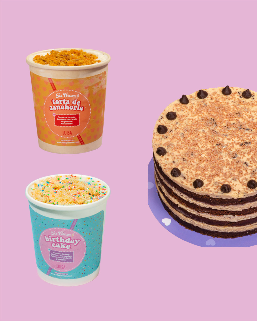 Combo Fiesta de 8 (1 Torta M + 2 Ice Cakes)