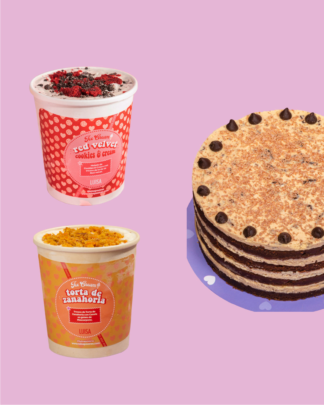 Combo Fiesta de 8 (1 Torta M + 2 Ice Cakes)